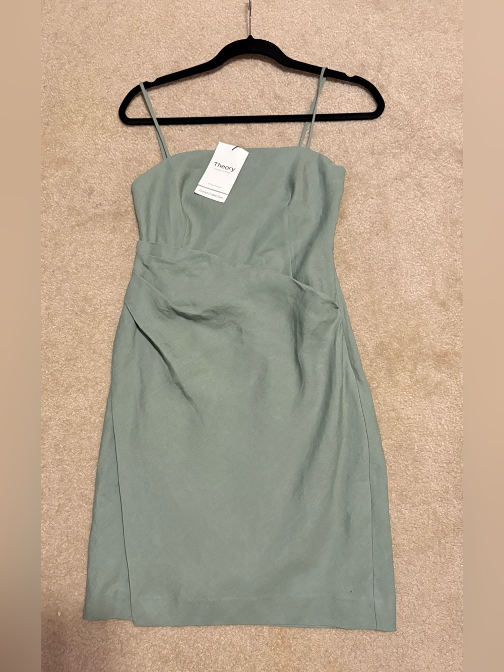 Theory Strapless Mint Green Slip Dress